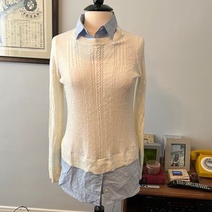 Combination sweater switch collar shirt